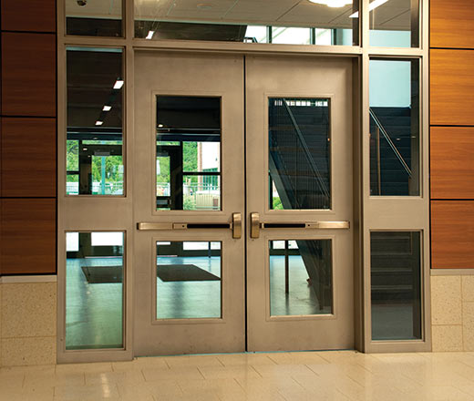 Stainless Steel door with glass panel